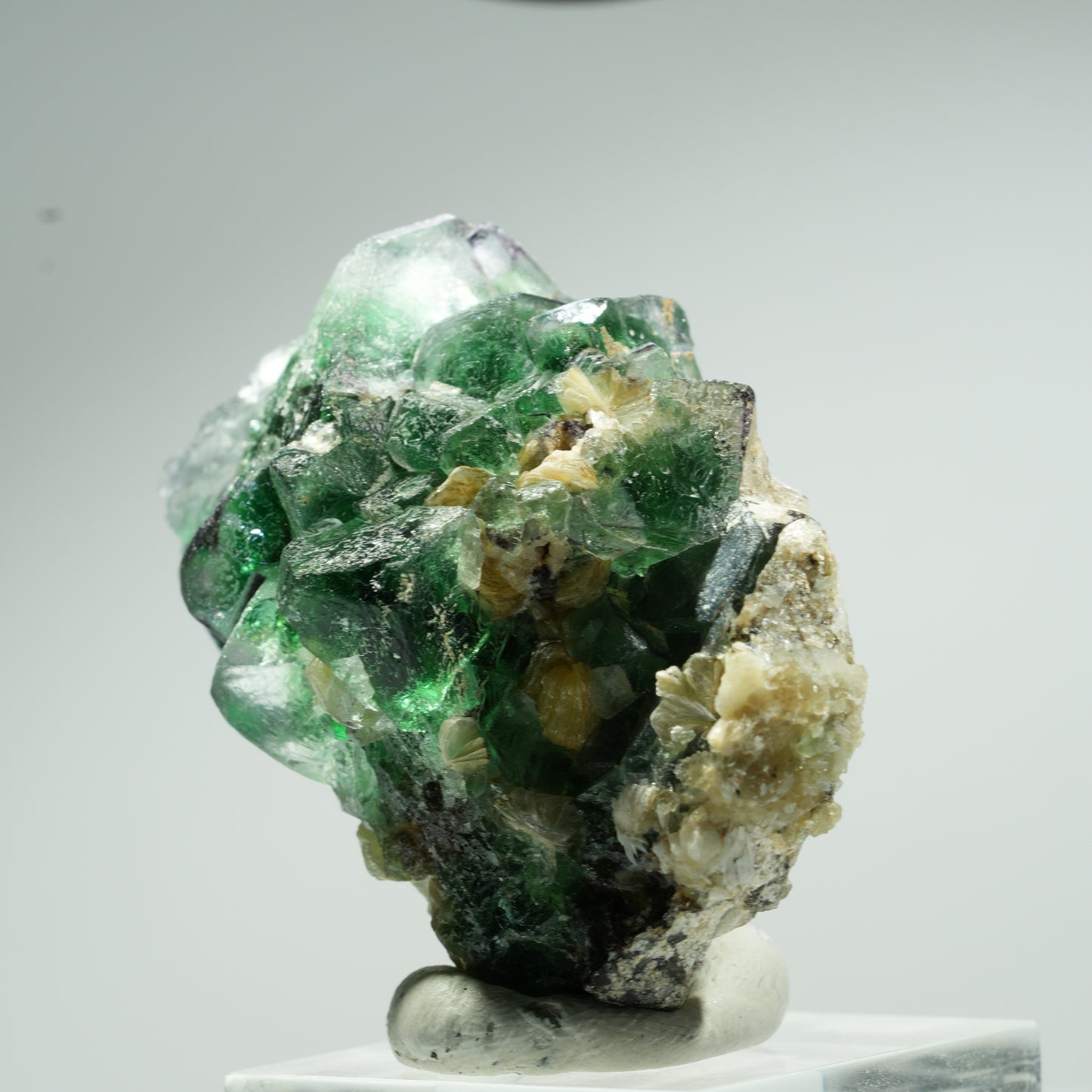 Phantom Fluorit, Schörl Turmalin, Hyalit Opal, Muskovit Erongo, Namibia 45*34*28mm #13471