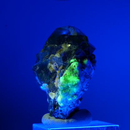 Phantom Fluorit, Schörl Turmalin, Hyalit Opal, Muskovit Erongo, Namibia 45*34*28mm #13471