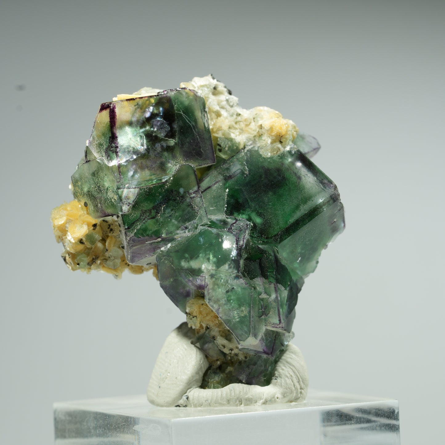 Phantom Fluorit, Schörl Turmalin, Hyalit Opal, Muskovit Erongo, Namibia 35*29*17mm #13473