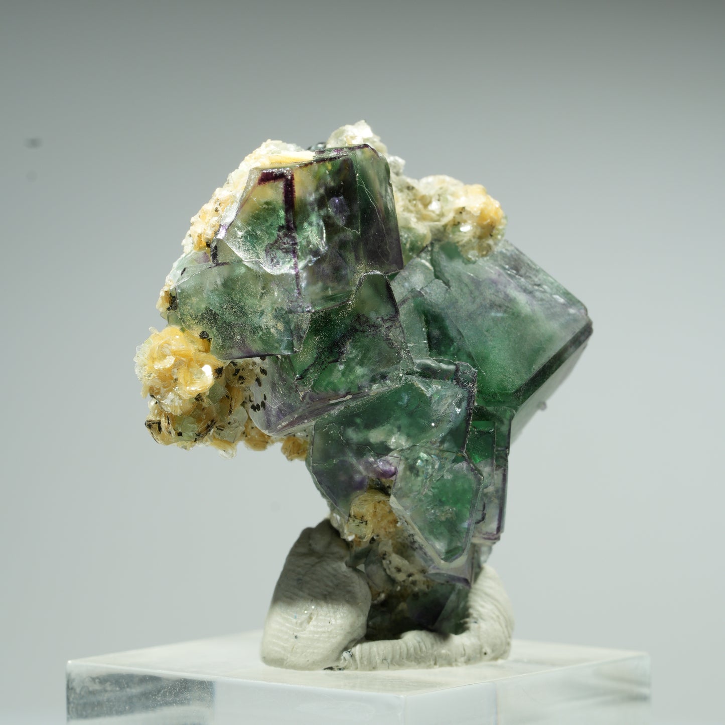 Phantom Fluorit, Schörl Turmalin, Hyalit Opal, Muskovit Erongo, Namibia 35*29*17mm #13473