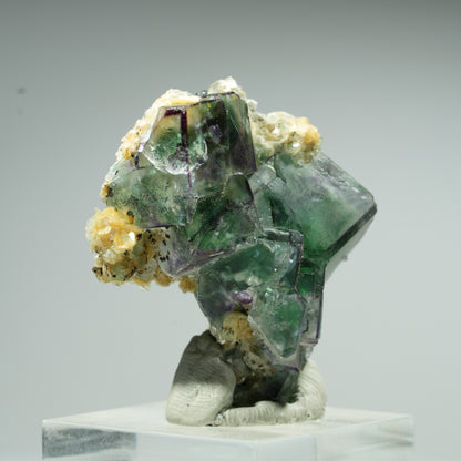 Phantom Fluorit, Schörl Turmalin, Hyalit Opal, Muskovit Erongo, Namibia 35*29*17mm #13473