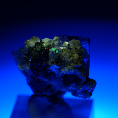 Phantom Fluorit, Schörl Turmalin, Hyalit Opal, Muskovit Erongo, Namibia 35*29*17mm #13473