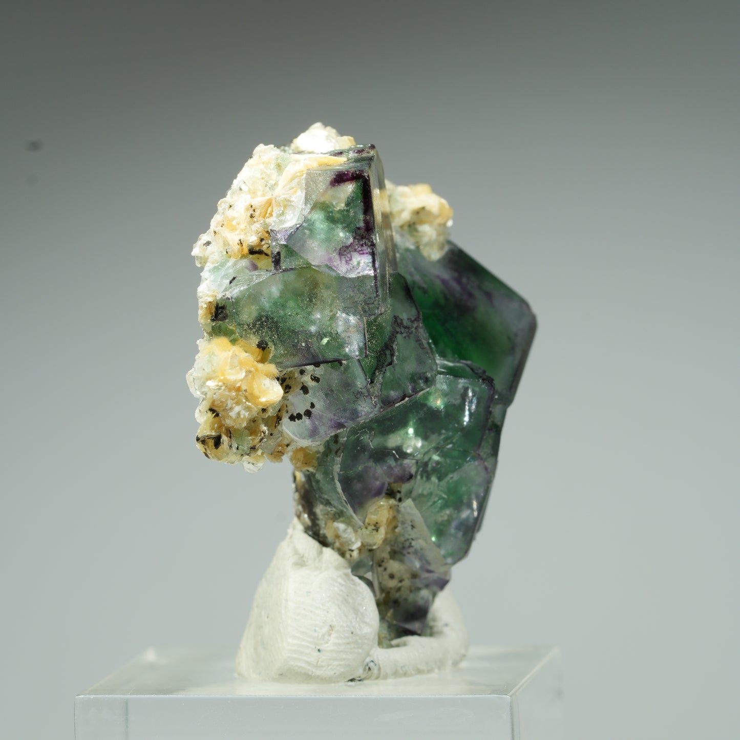 Phantom Fluorit, Schörl Turmalin, Hyalit Opal, Muskovit Erongo, Namibia 35*29*17mm #13473