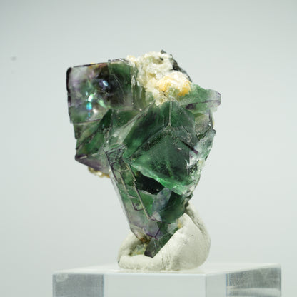 Phantom Fluorit, Schörl Turmalin, Hyalit Opal, Muskovit Erongo, Namibia 35*29*17mm #13473
