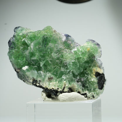 Phantom Fluorit Würfel, Schörl Turmalin, Muskovit Erongo, Namibia 49*31*28mm #13475