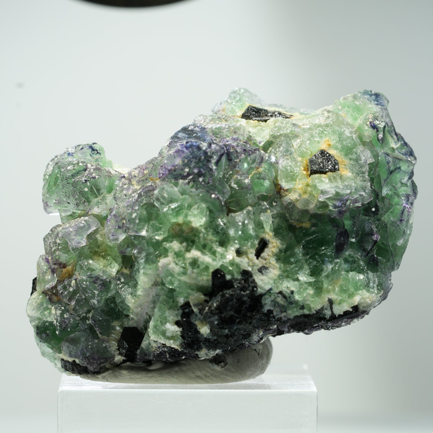 Phantom Fluorit Würfel, Schörl Turmalin, Muskovit Erongo, Namibia 49*31*28mm #13475