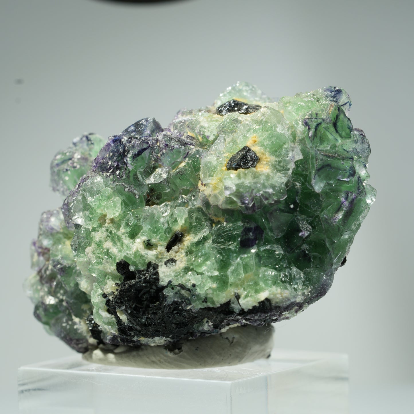 Phantom Fluorit Würfel, Schörl Turmalin, Muskovit Erongo, Namibia 49*31*28mm #13475