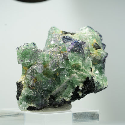 Phantom Fluorit Würfel, Schörl Turmalin, Muskovit Erongo, Namibia 49*31*28mm #13475