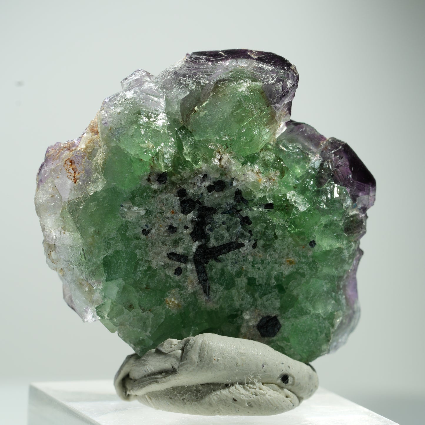 Seltene Phantom Fluorit Würfel, Schörl Turmalin Stufe Erongo, Namibia 34*34*15mm #13477