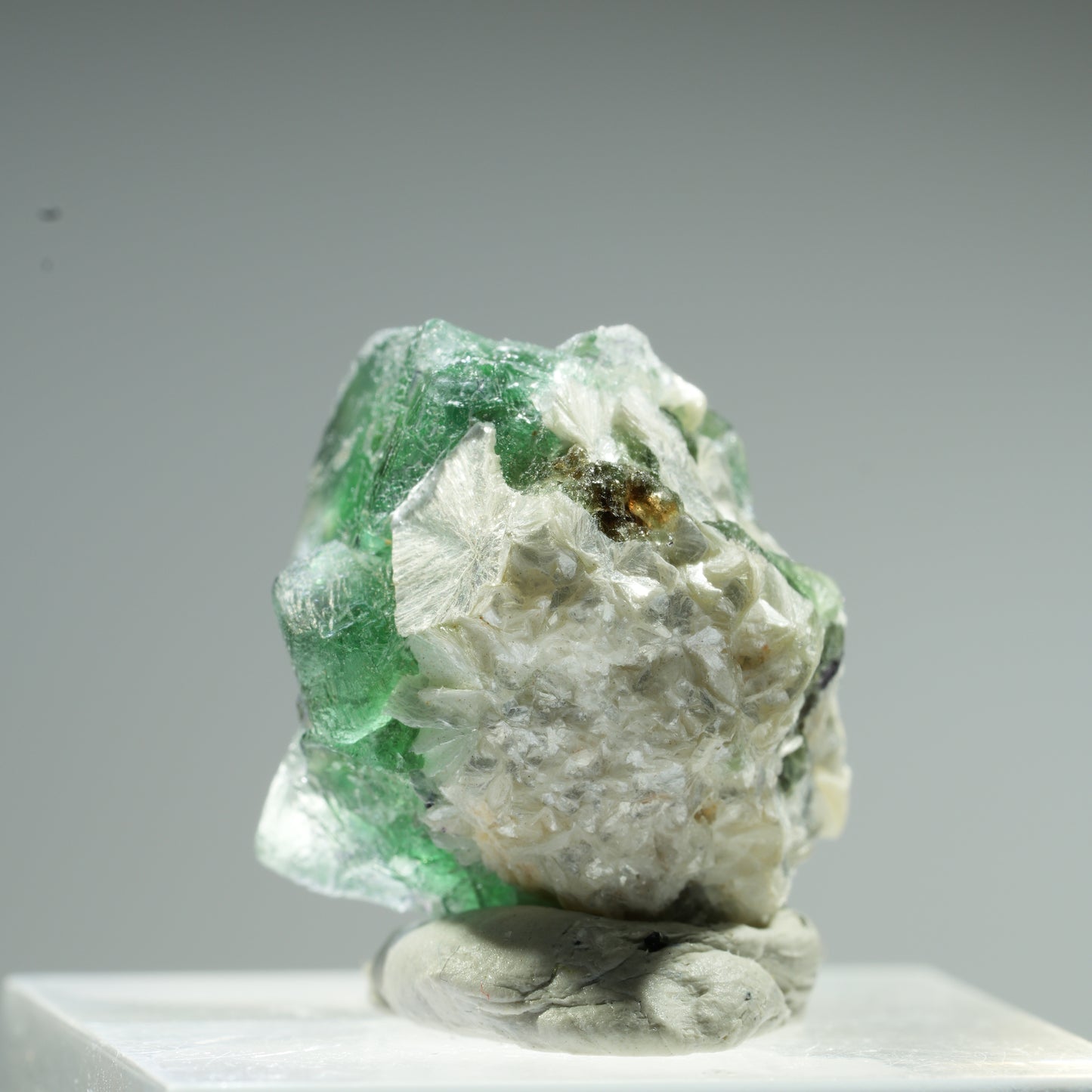 Seltene Phantom Fluorit Würfel, Muskovit Stufe Erongo, Namibia 10*9*8mm #13483