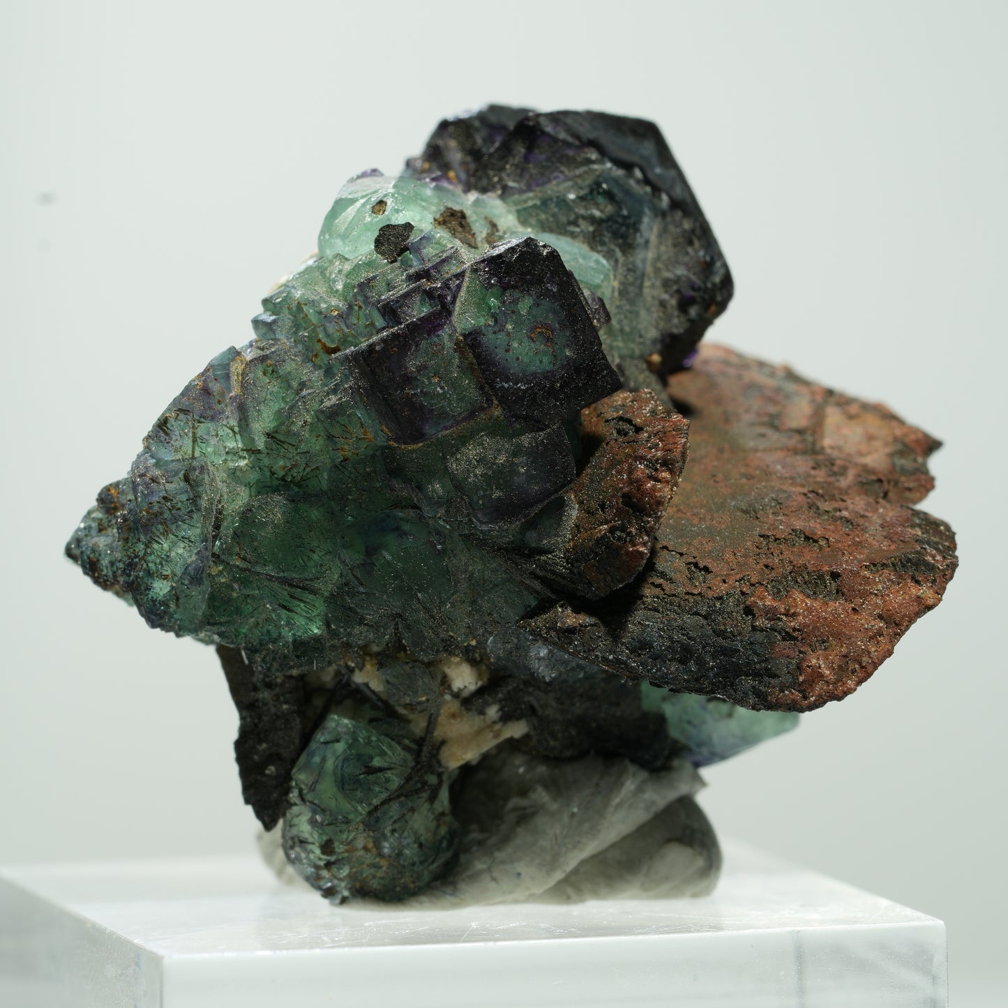 Seltene Phantom Fluorit, Orthoklas, Schörl Turmalin Stufe Erongo, Namibia 15*13*11mm #13485