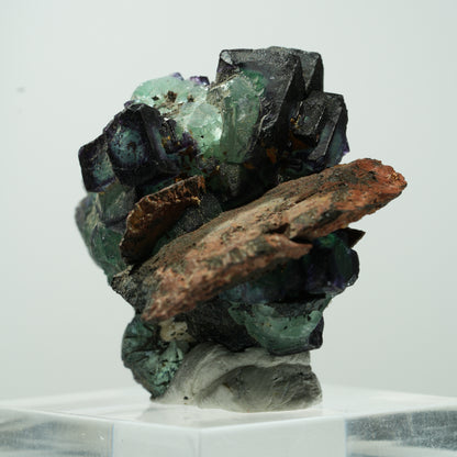 Seltene Phantom Fluorit, Orthoklas, Schörl Turmalin Stufe Erongo, Namibia 15*13*11mm #13485