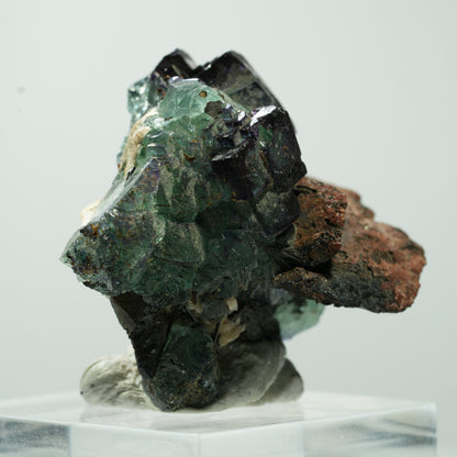 Seltene Phantom Fluorit, Orthoklas, Schörl Turmalin Stufe Erongo, Namibia 15*13*11mm #13485