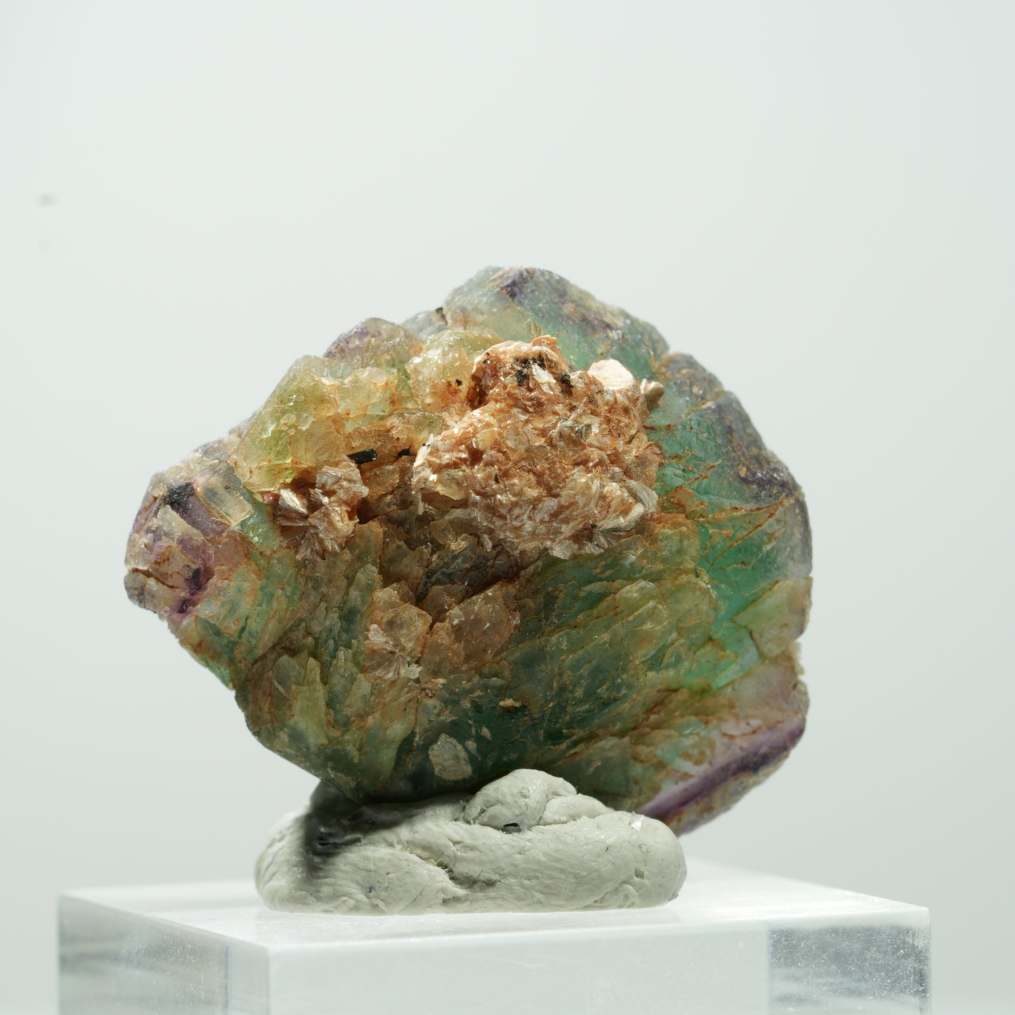 Phantom Fluorit hexagonal, Muskovit Stufe Erongo, Namibia 14*13*9mm #13486