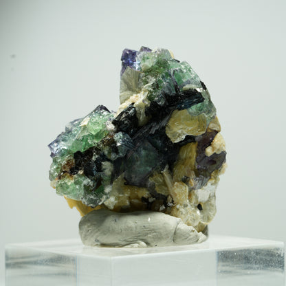 Seltene Phantom Fluorit Würfel, Muskovit Stufe Erongo, Namibia 14*13*10mm #13489