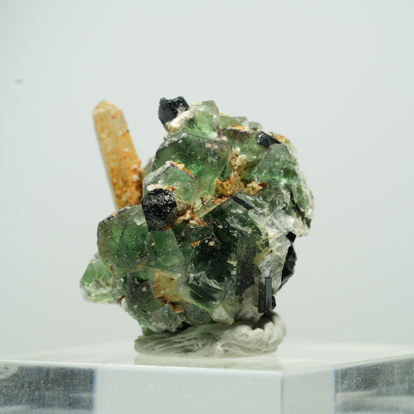 Seltene Phantom Fluorit, Muskovit, Rauchquarz Stufe Erongo, Namibia 11*10*9mm #13490