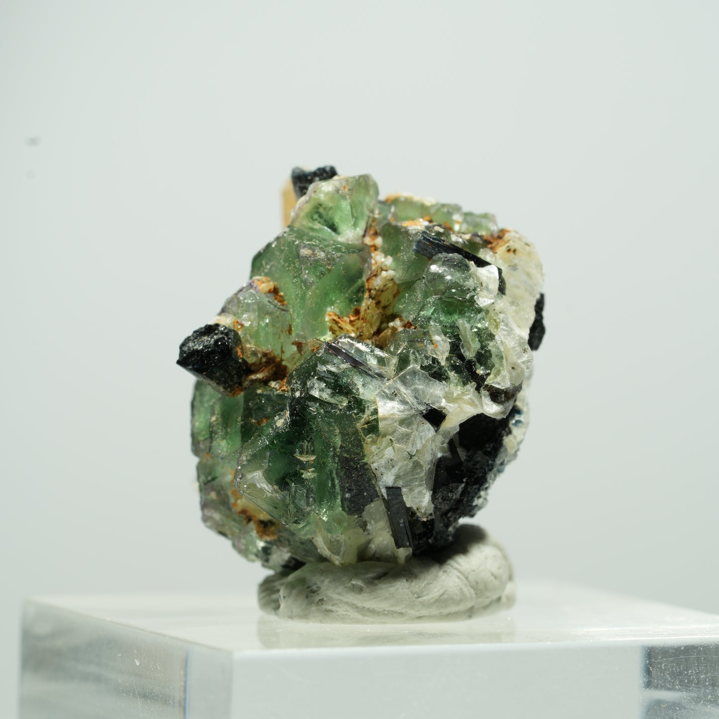 Seltene Phantom Fluorit, Muskovit, Rauchquarz Stufe Erongo, Namibia 11*10*9mm #13490