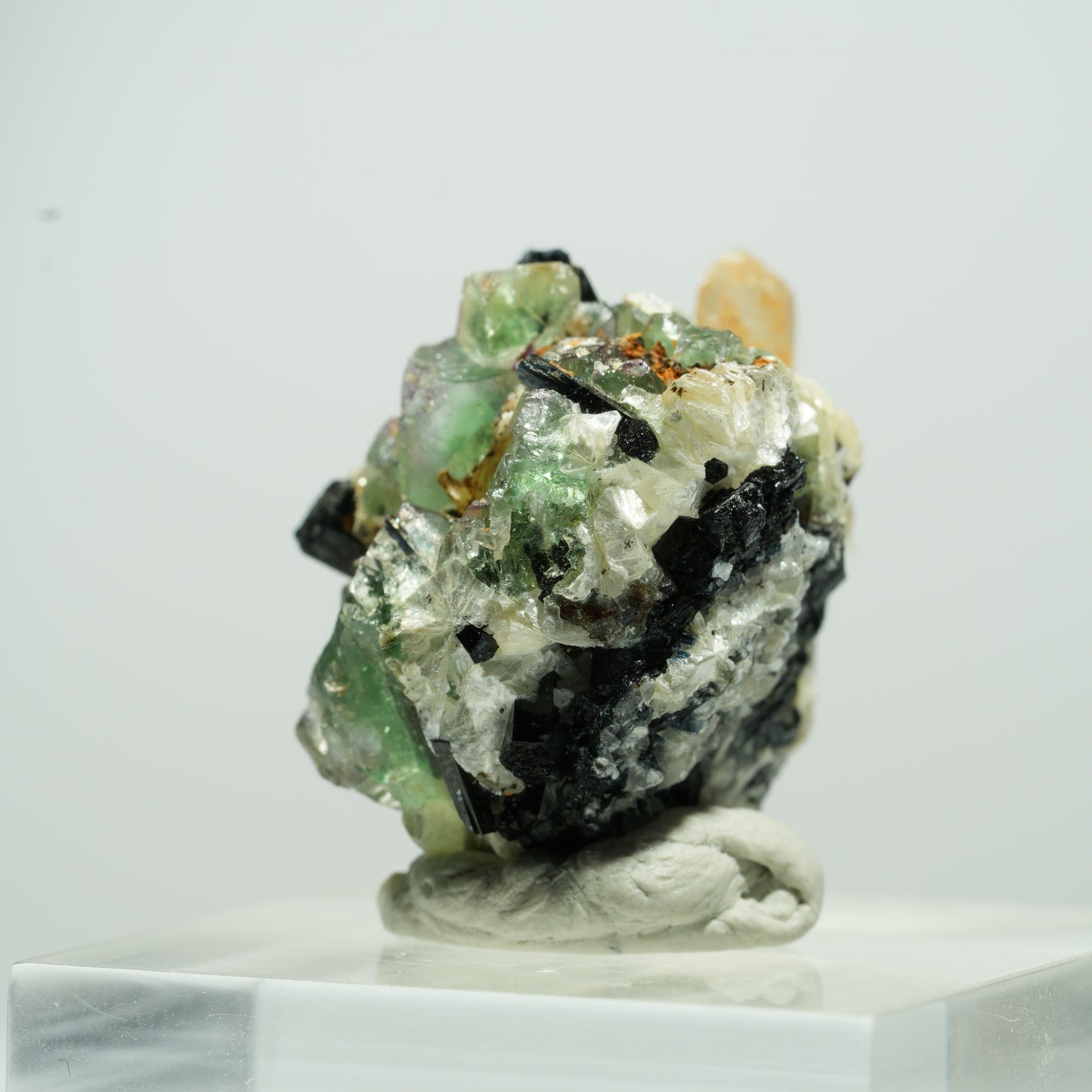 Seltene Phantom Fluorit, Muskovit, Rauchquarz Stufe Erongo, Namibia 11*10*9mm #13490