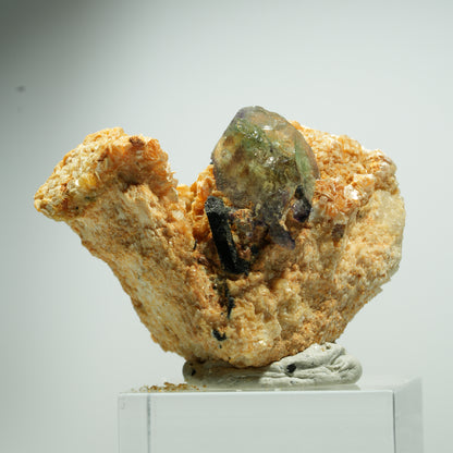 Phantom Fluorit Würfel, Schörl Turmalin, Muskovit Erongo, Namibia 19*16*12mm #13492
