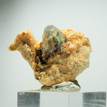 Phantom Fluorit Würfel, Schörl Turmalin, Muskovit Erongo, Namibia 19*16*12mm #13492