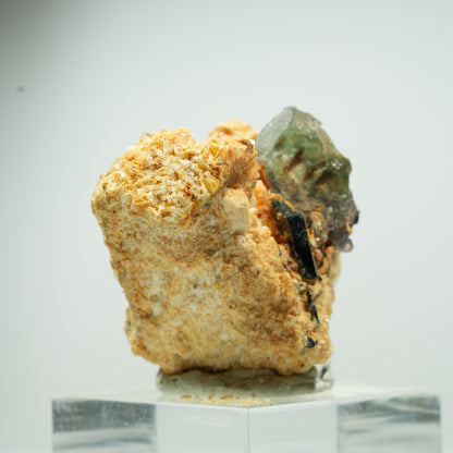Phantom Fluorit Würfel, Schörl Turmalin, Muskovit Erongo, Namibia 19*16*12mm #13492