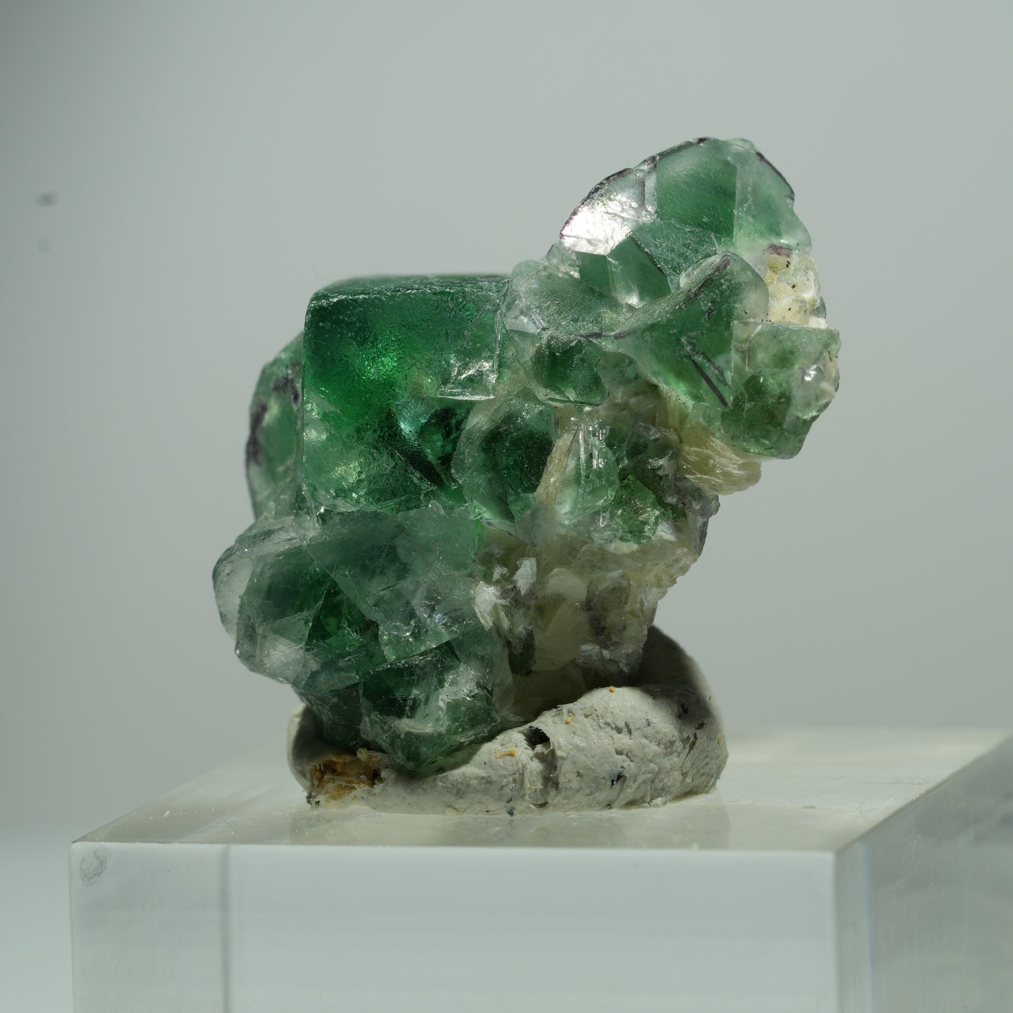 Seltene Phantom Fluorit Würfel, Muskovit Stufe Erongo, Namibia 35*10*8mm #13493