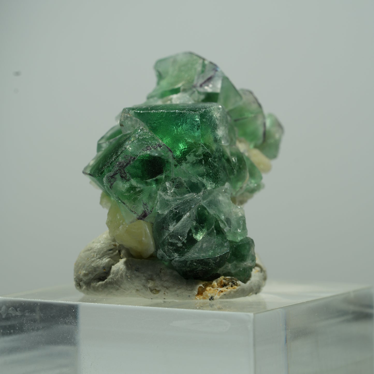 Seltene Phantom Fluorit Würfel, Muskovit Stufe Erongo, Namibia 35*10*8mm #13493