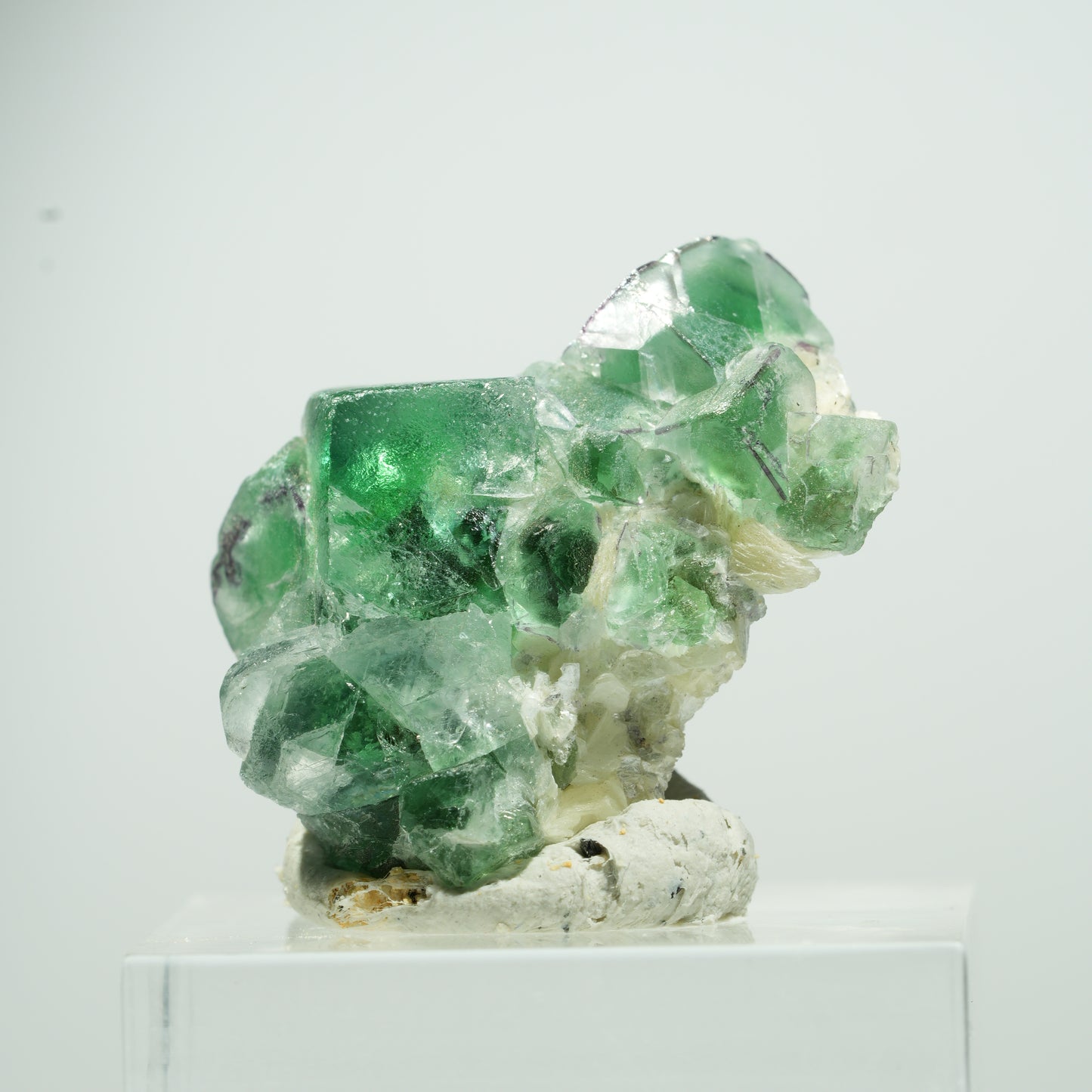 Seltene Phantom Fluorit Würfel, Muskovit Stufe Erongo, Namibia 35*10*8mm #13493