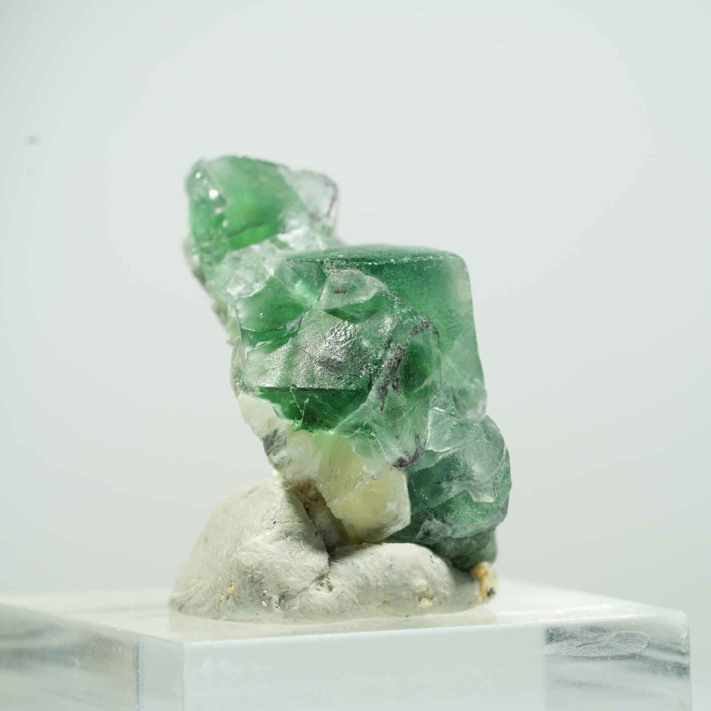 Seltene Phantom Fluorit Würfel, Muskovit Stufe Erongo, Namibia 35*10*8mm #13493
