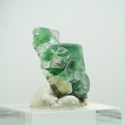 Seltene Phantom Fluorit Würfel, Muskovit Stufe Erongo, Namibia 35*10*8mm #13493