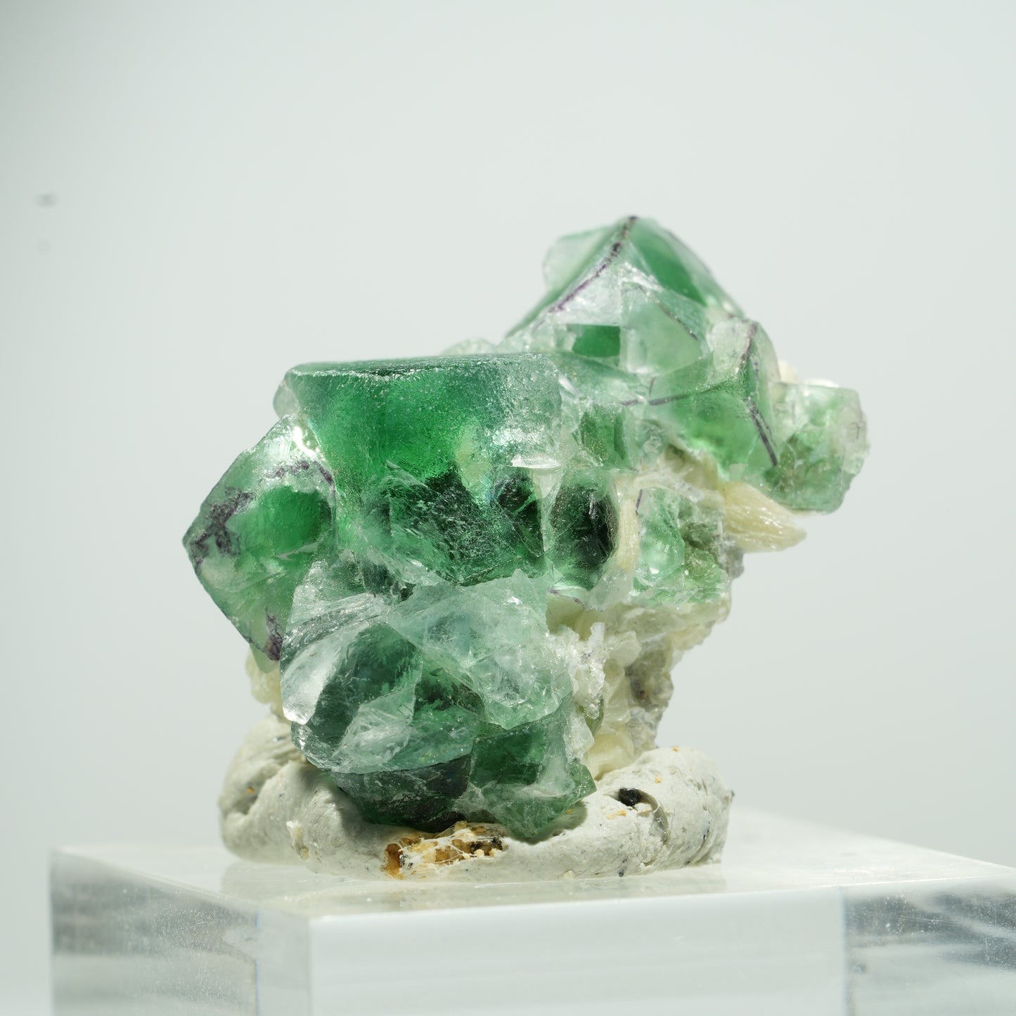 Seltene Phantom Fluorit Würfel, Muskovit Stufe Erongo, Namibia 35*10*8mm #13493