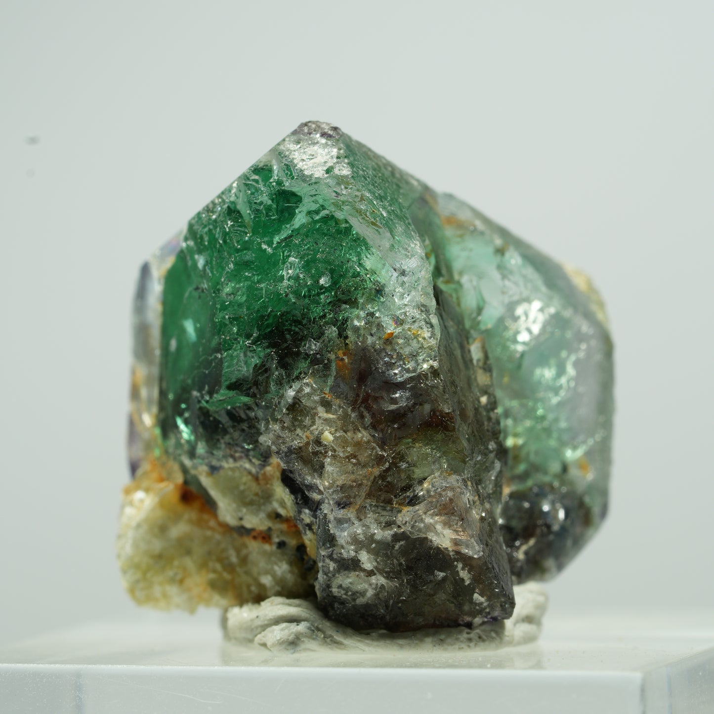 Seltene Phantom Fluorit Würfel, Muskovit, Hyalit Opal Stufe Erongo, Namibia 10*9*9mm #13494