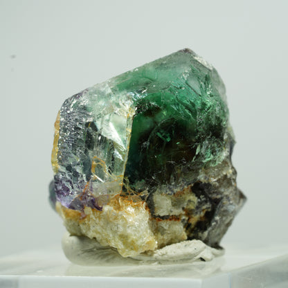 Seltene Phantom Fluorit Würfel, Muskovit, Hyalit Opal Stufe Erongo, Namibia 10*9*9mm #13494