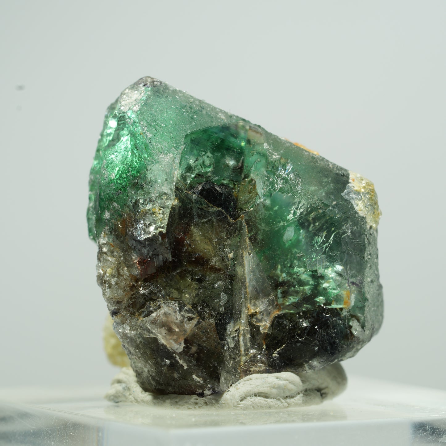 Seltene Phantom Fluorit Würfel, Muskovit, Hyalit Opal Stufe Erongo, Namibia 10*9*9mm #13494