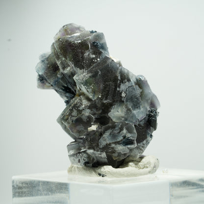 Bunte Phantom Fluorit Würfel, Schörl Turmalin, Muskovit Erongo Namibia 14*11*7mm #13496