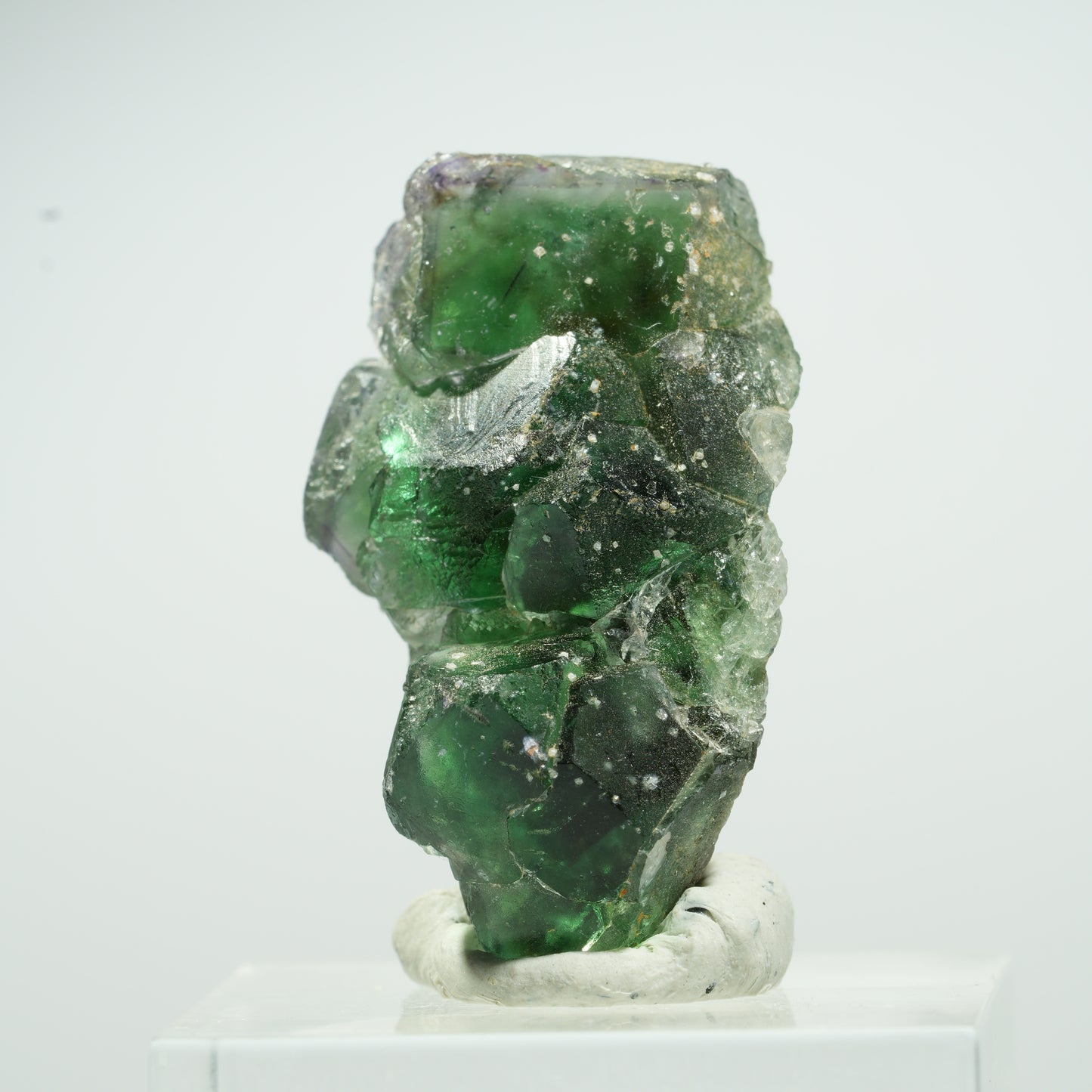 Seltene Phantom Fluorit Würfel, Muskovit Stufe Erongo, Namibia 16*9*8mm #13497