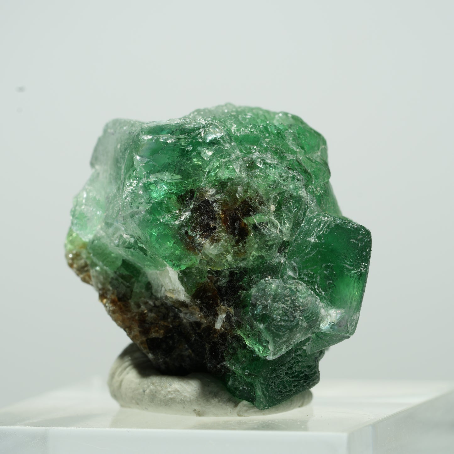 Seltene Phantom Fluorit Würfel, Muskovit Stufe Erongo, Namibia 12*10*8mm #13498