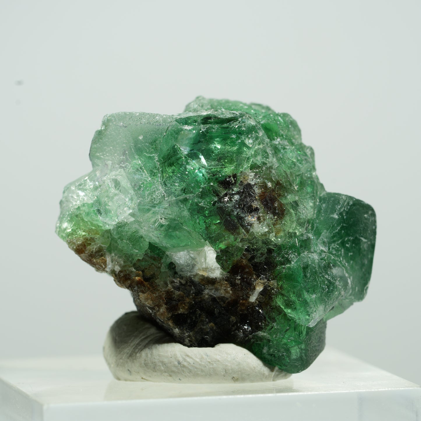 Seltene Phantom Fluorit Würfel, Muskovit Stufe Erongo, Namibia 12*10*8mm #13498