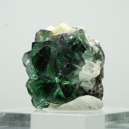 Seltene Phantom Fluorit Würfel, Muskovit Stufe Erongo, Namibia 14*12*9mm #13499