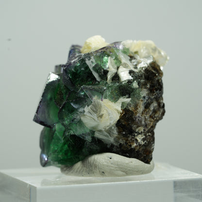 Seltene Phantom Fluorit Würfel, Muskovit Stufe Erongo, Namibia 14*12*9mm #13499