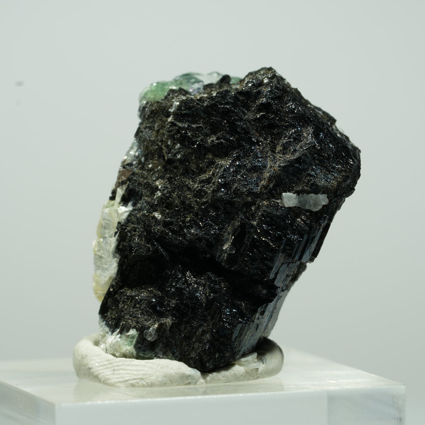Phantom Fluorit Würfel, Schörl Turmalin, Muskovit Stufe Erongo Namibia 13*13*8mm #13500