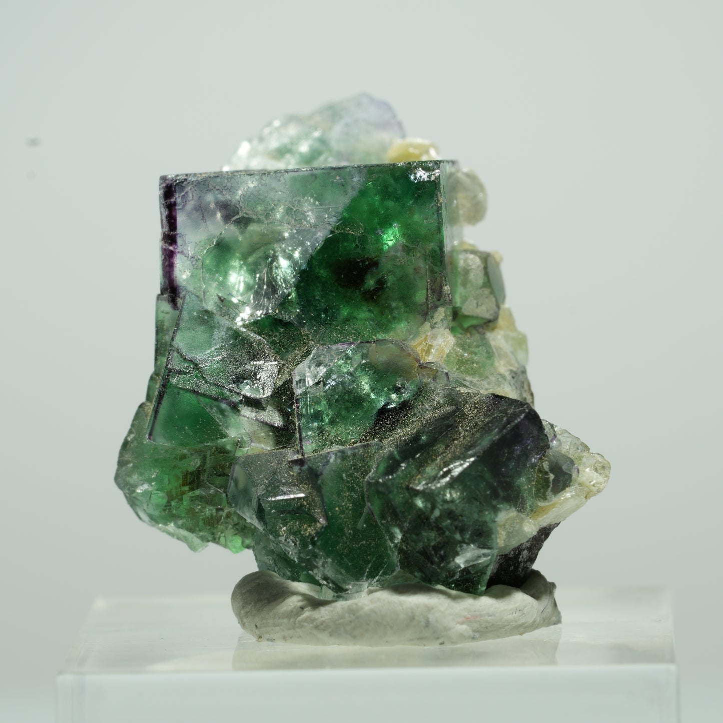Phantom Fluorit, Schörl Turmalin, Hyalit Opal, Muskovit Erongo Namibia 14*11*8mm #13501