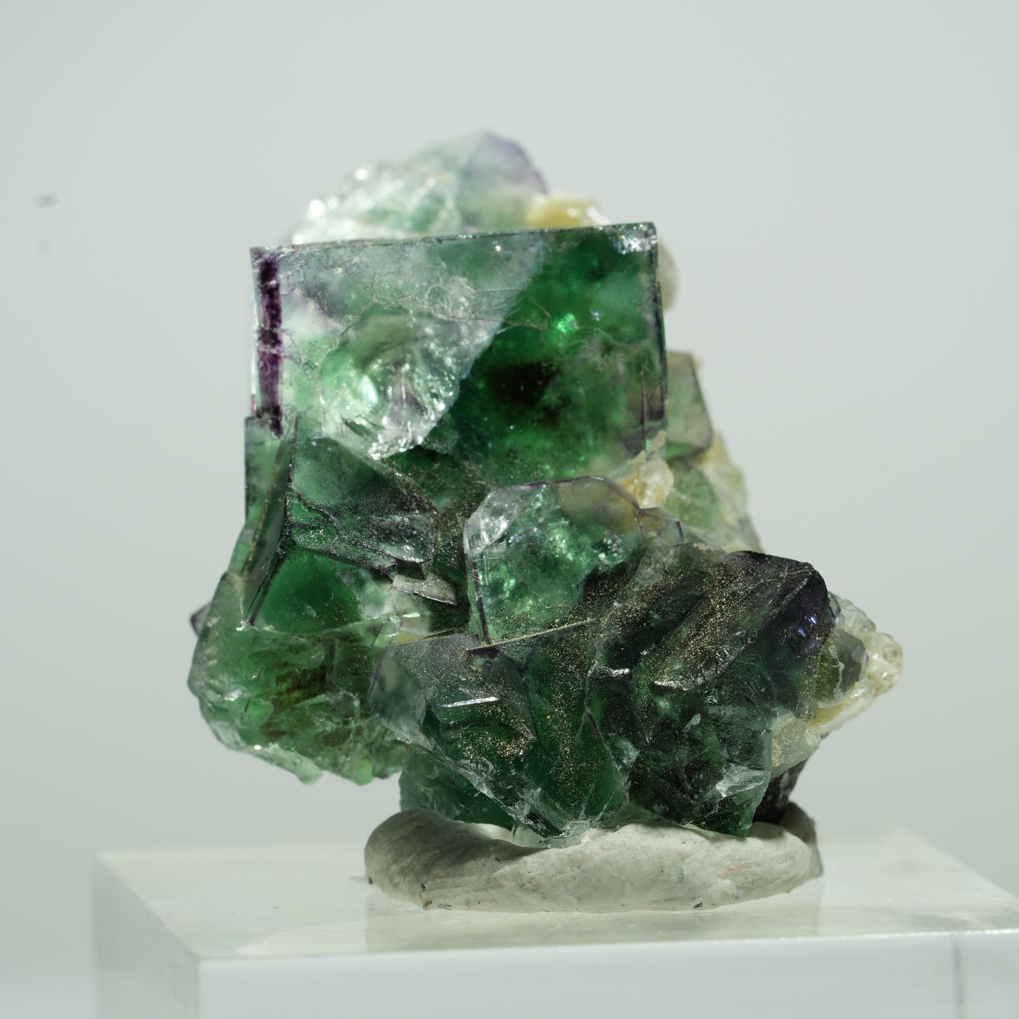 Phantom Fluorit, Schörl Turmalin, Hyalit Opal, Muskovit Erongo Namibia 14*11*8mm #13501