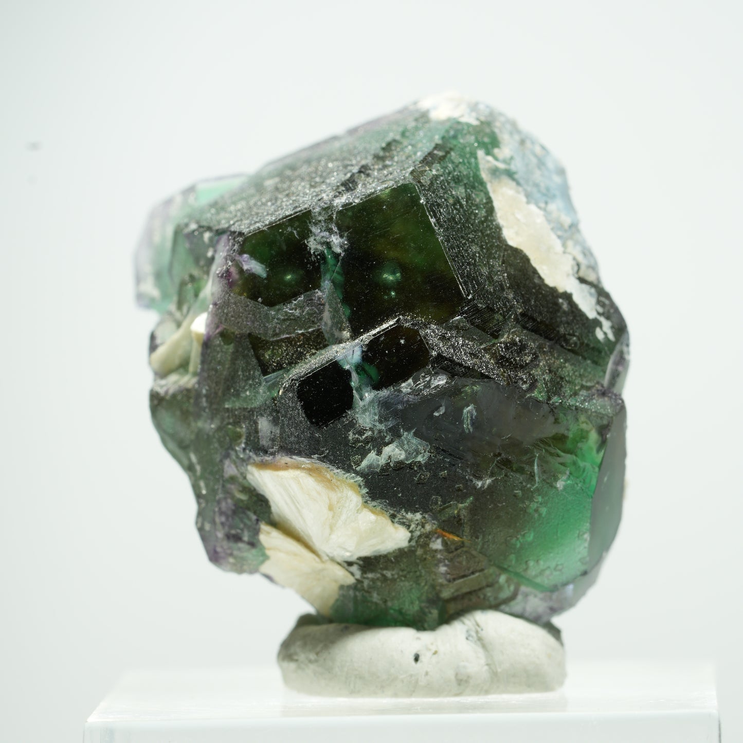 Phantom Fluorit hexagonal, Schörl Turmalin, Muskovit Erongo, Namibia 14*11*9mm #13502