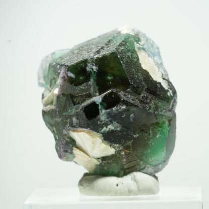 Phantom Fluorit hexagonal, Schörl Turmalin, Muskovit Erongo, Namibia 14*11*9mm #13502