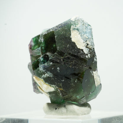 Phantom Fluorit hexagonal, Schörl Turmalin, Muskovit Erongo, Namibia 14*11*9mm #13502