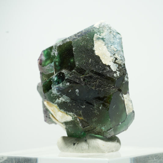 Phantom Fluorit hexagonal, Schörl Turmalin, Muskovit Erongo, Namibia 14*11*9mm #13502