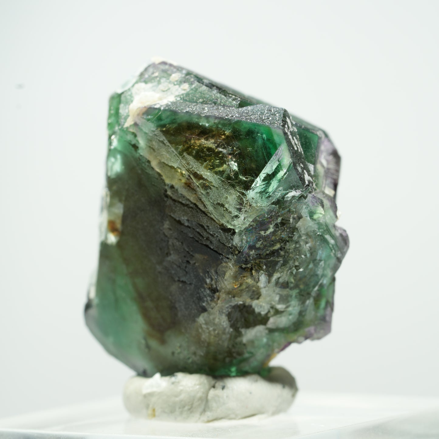 Phantom Fluorit hexagonal, Schörl Turmalin, Muskovit Erongo, Namibia 14*11*9mm #13502
