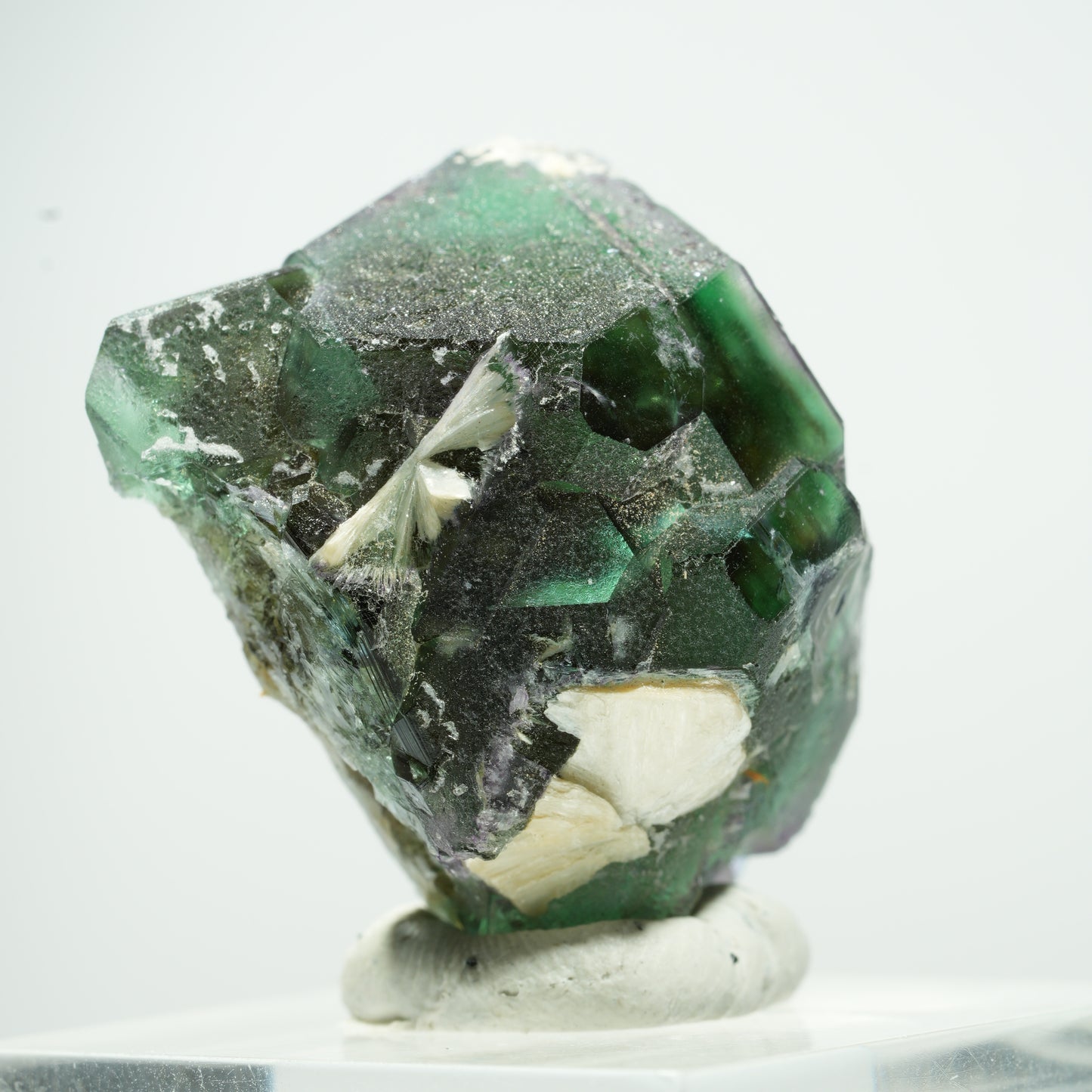 Phantom Fluorit hexagonal, Schörl Turmalin, Muskovit Erongo, Namibia 14*11*9mm #13502