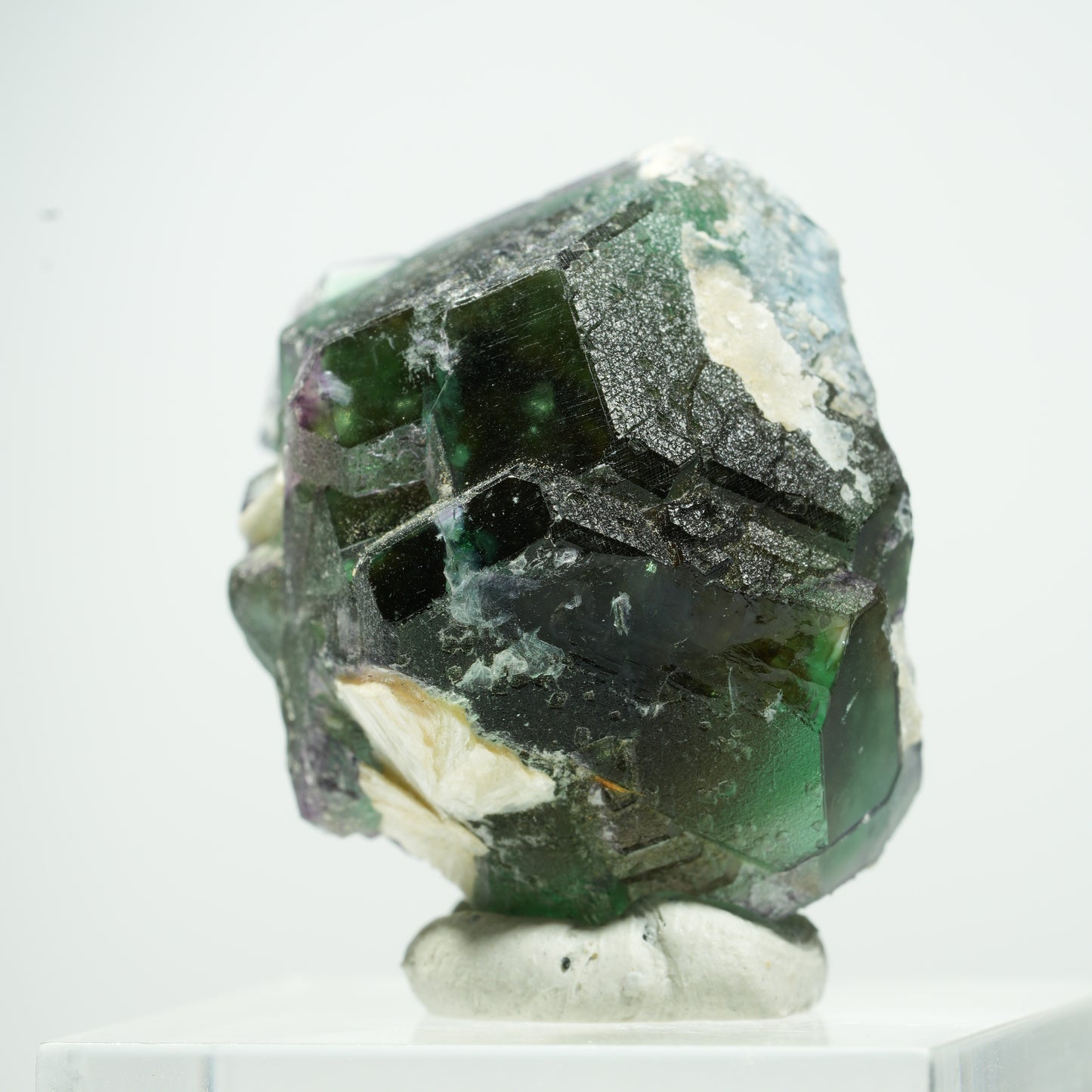 Phantom Fluorit hexagonal, Schörl Turmalin, Muskovit Erongo, Namibia 14*11*9mm #13502